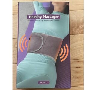 Heating Massager Back Pain Relief Pad Vibration Heat Wrap Grey HP28112